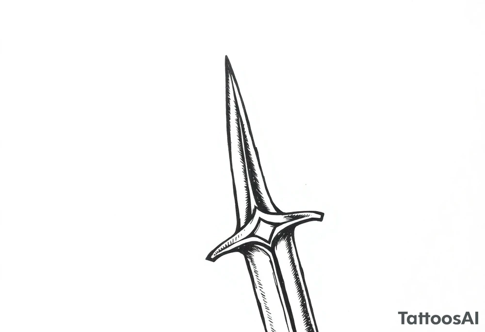 generate one sword and make the tip of the edge kind of pushed in tattoo idea