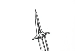 generate one sword and make the tip of the edge kind of pushed in tattoo idea