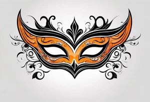 Masquerade mask that is orange and black tattoo idea