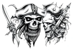pirate theme sleeve tattoo idea