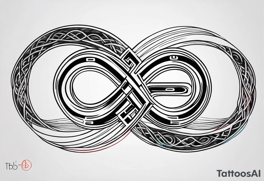 The phrase TB5 surrounded by double infinity symbol tattoo idea The phrase TB5 surrounded by double infinity symbol tattoo idea