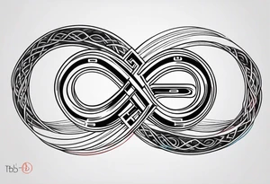 The phrase TB5 surrounded by double infinity symbol tattoo idea