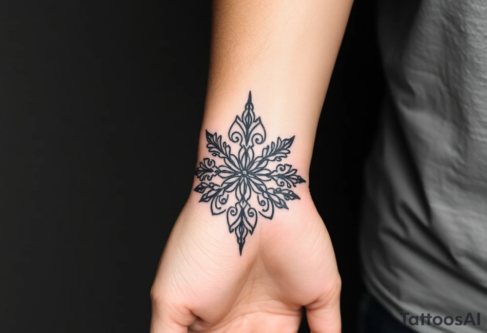 Ornamental Blackwork Von den Fingern über die ganze Hand bis zum Ellenbogen tattoo idea