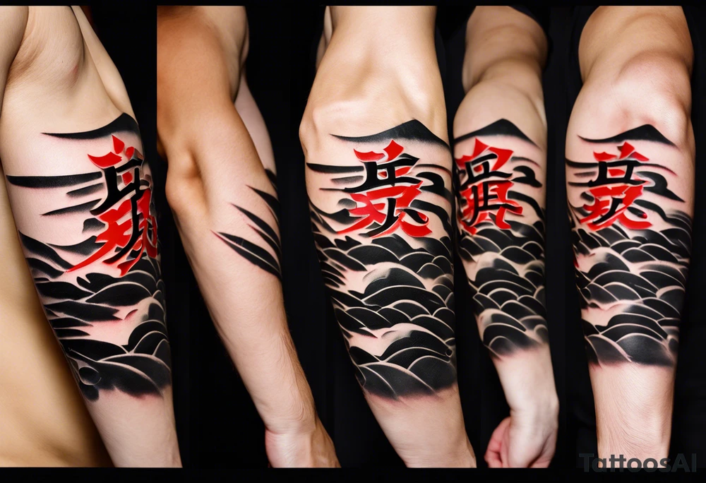Center of the inner part of the forearm

The word "Bushido" in Japanese: This could be the central, written representation of the word "武士道" (Bushido) stylized in a traditional calligraphic font. This would visually symbolize the foundation of your tattoo and your beliefs. tattoo idea