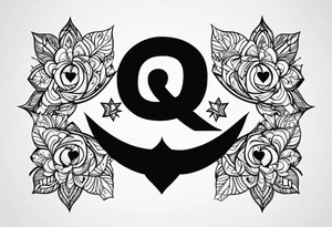 Q WORD,SIMPLE,PINIS tattoo idea