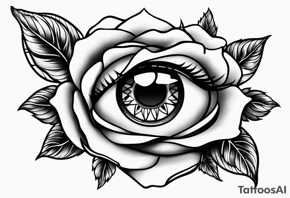 Occult eye multiple larger roses tattoo idea