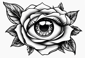 Occult eye multiple larger roses tattoo idea
