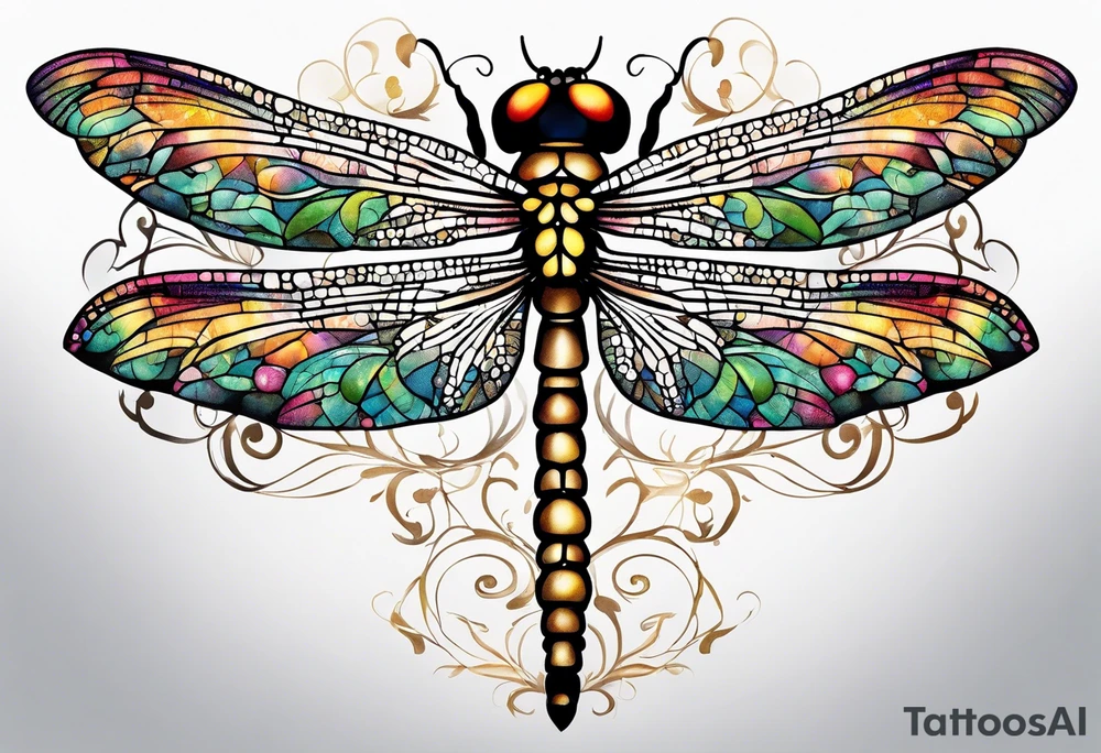 dragonfly vine wrap tattoo idea