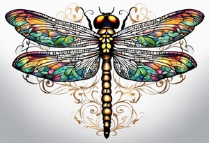 dragonfly vine wrap tattoo idea