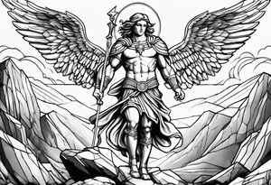 st michael the archangel stepping on a rock tattoo idea