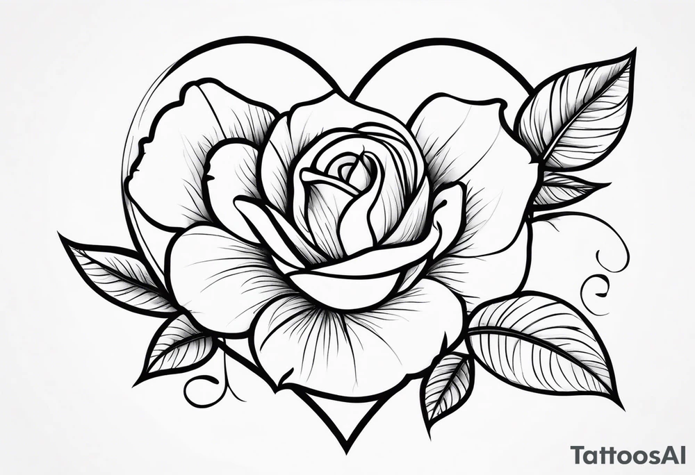Rosa name with heart for black and white tattoo tattoo idea