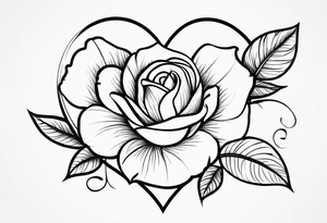 Rosa name with heart for black and white tattoo tattoo idea