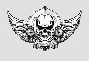 War hammer 40k chest tattoo skull and wings tattoo idea