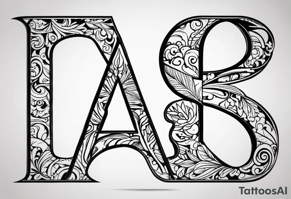 the letters A and R tattoo idea