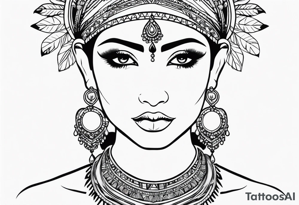 indian woman tattoo idea