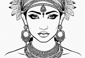 indian woman tattoo idea