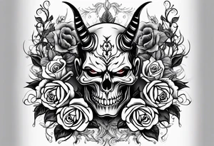 tattoo with devil and roses  for the back tattoo idea