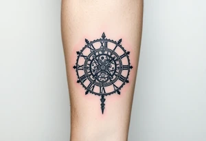 vintage roman numerals within ornate clockwork mechanism tattoo idea