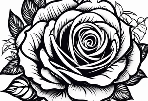 black upper arm sleeve skull rose tattoo idea