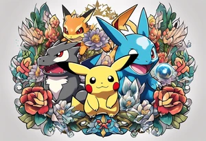 pokemon x digimon tattoo idea