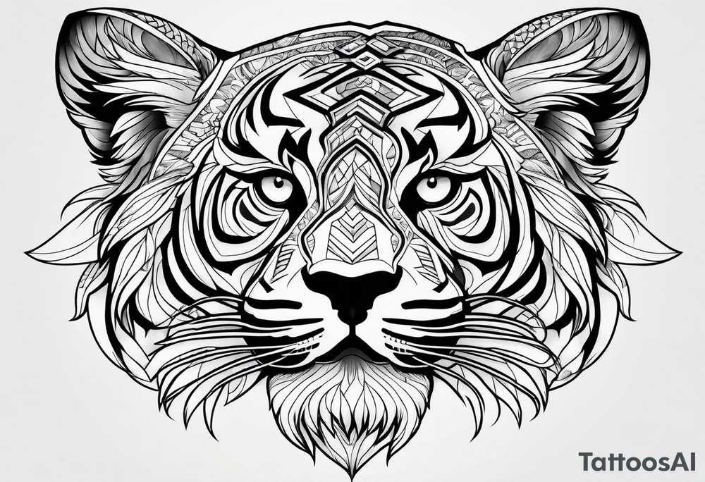 full tiger body tattoo idea