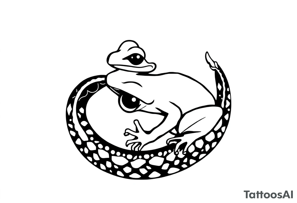 snake frog and eyeball tattoo idea