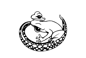 snake frog and eyeball tattoo idea