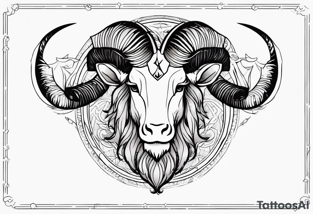 capricorn with beard tattoo idea