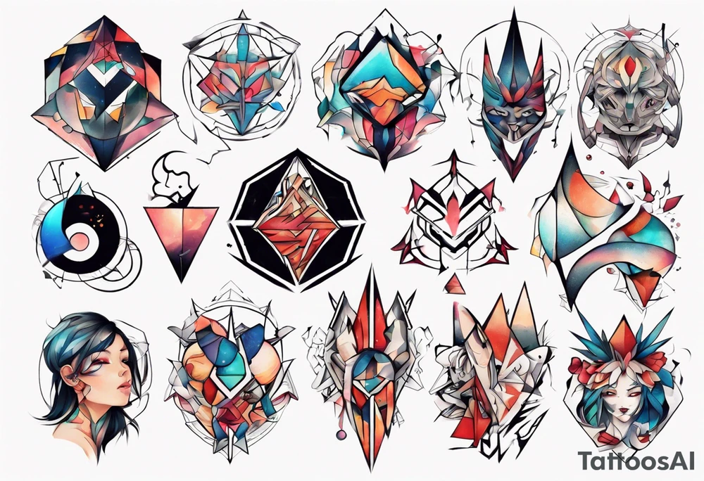 Abstract anime tattoo tattoo idea