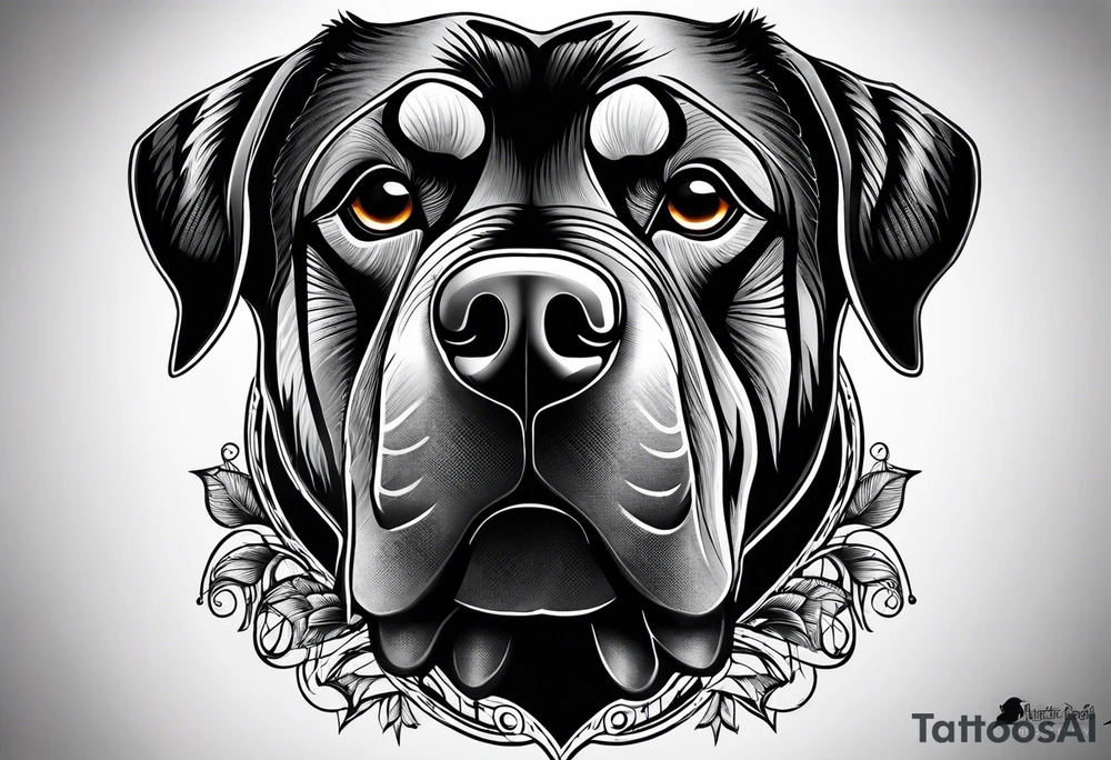 Cool Rottweiler tattoo idea