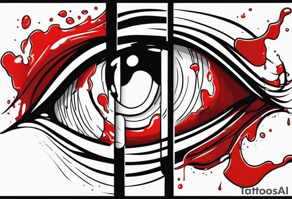 Bloody tear flow to down from eye sleeve tattoo tattoo idea