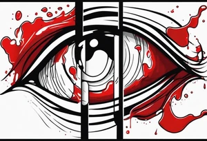 Bloody tear flow to down from eye sleeve tattoo tattoo idea