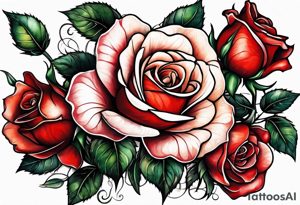 a red rose with thorns tattoo idea