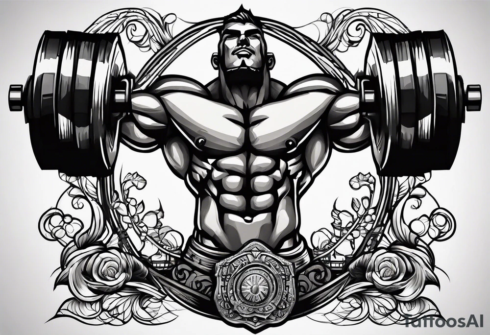 Dumbbell and strength mindset tattoo idea