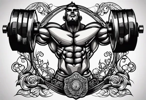 Dumbbell and strength mindset tattoo idea