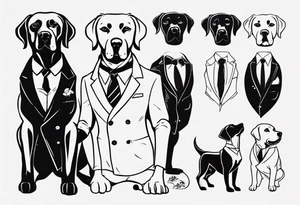 A labrador in a double breasted suit tattoo idea