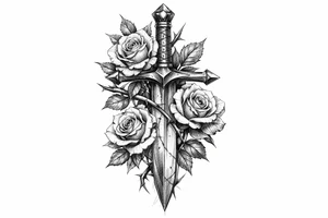 sword,roses. tattoo idea