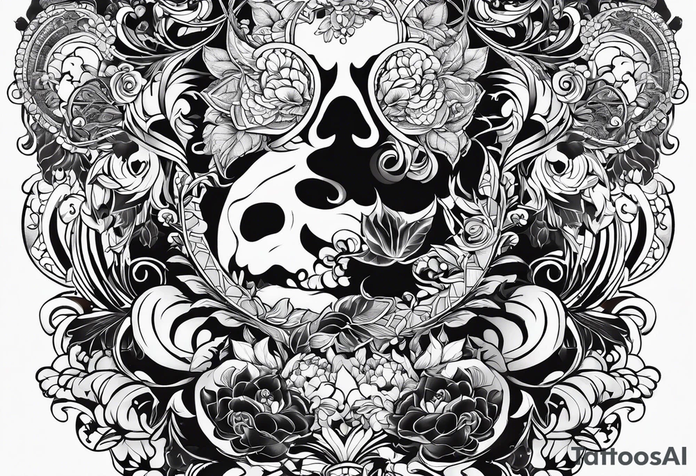 На икре линии графика нимб меч клинок tattoo idea