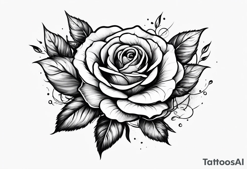Rose combines with swords tattoo idea