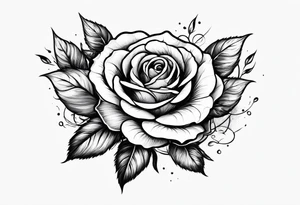 Rose combines with swords tattoo idea