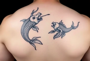 Koi fish and dragon tattoo idea