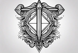 minimalist arrow with diamond shaped arrowhead tattoo idea