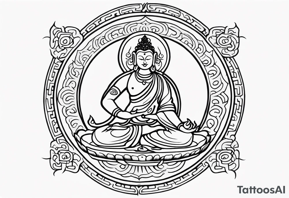 Green Tara mantra in Tibetan calligraphy tattoo idea