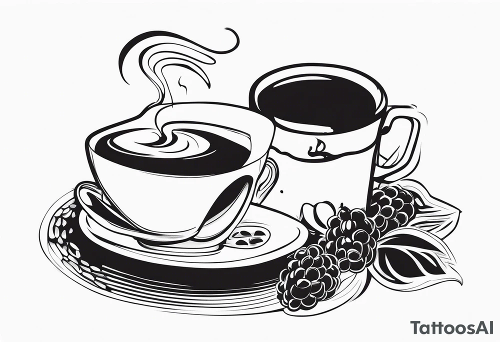 Lebanese cup of coffee and lebanese ceaders tattoo idea