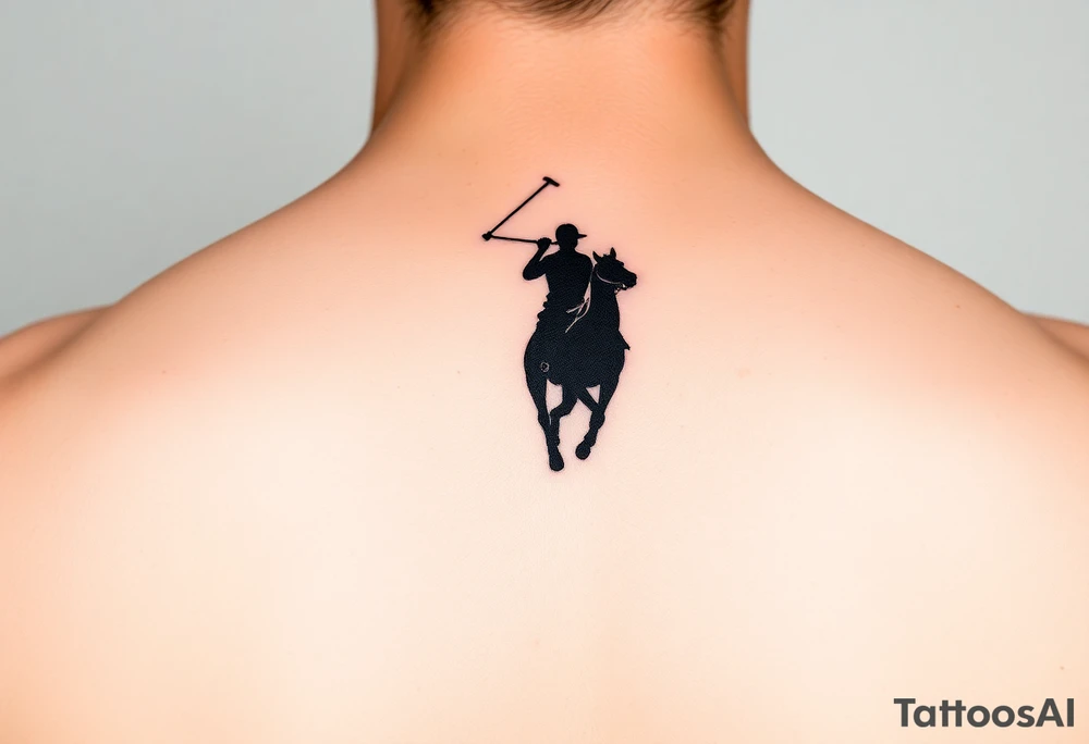 polo player silhouette tattoo idea