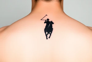 polo player silhouette tattoo idea