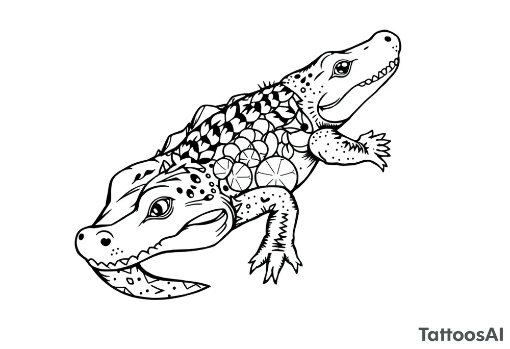 gator an oranges tattoo idea