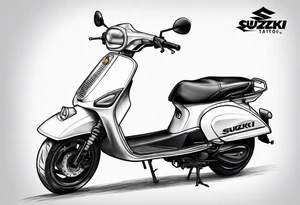 Suzuki Address scooter tattoo idea
