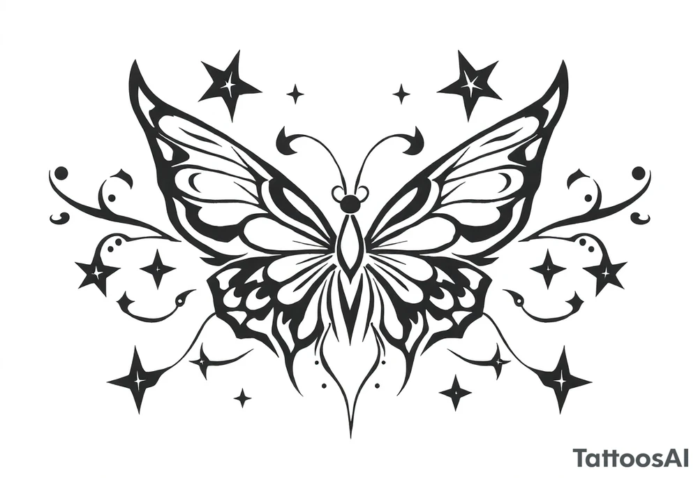Butterfly’s and stars tattoo idea