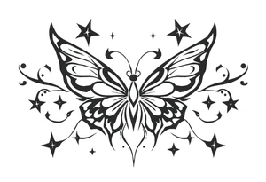 Butterfly’s and stars tattoo idea
